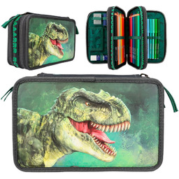 Depesche Dino World 12475 Piórnik rozkładany potrójny Dinozaur