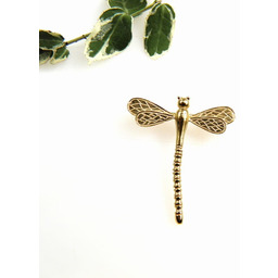 Broszka srebrna- Ważka W3 złota