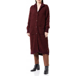 Bugatti Bordowy Sweter Z Wełną I Kaszmirem Długi