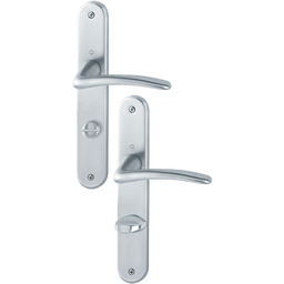 Istanbul - Komplet klamek mosiężnych, WC, satynowy chrom