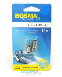 Żarówka LED 12V BA9s NIEBIESKA 2SZT 2977