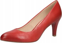 Czerwone czółenka caprice 22405-26 skóra szpilka r.39