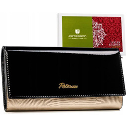 Duży skórzany portfel damski na bigiel i zatrzask