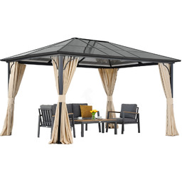 Nowoczesna altana ogrodowa Santiago 3x4 m z zasłonami