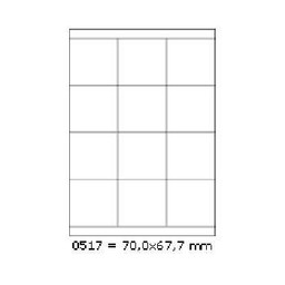 Samoprzylepne etykiety 70 x 67,7 mm, 12 etykiet,