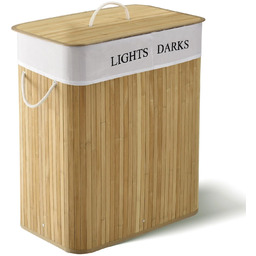 KOSZ NA PRANIE BAMBUSOWY 100L 2 KOMORY