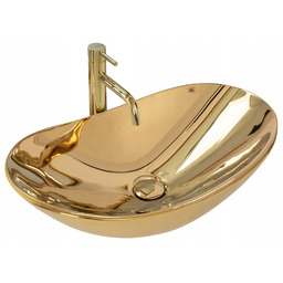 Umywalka Nablatowa Złota Owalna Rea Royal Gold Duża