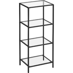 Elior Czarny metalowy regał szklany L2-H89