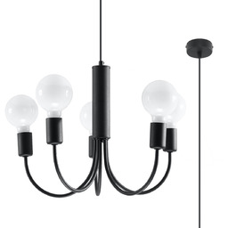 Piccolo 5 czarny - Sollux Lighting - żyrandol