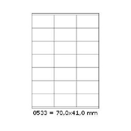 Samoprzylepne etykiety 70 x 41 mm, 21 etykiet,