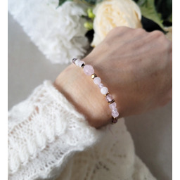 Pakamera KOZIOROŻEC- z kwarcem różowym Zodiakalna bransoletka