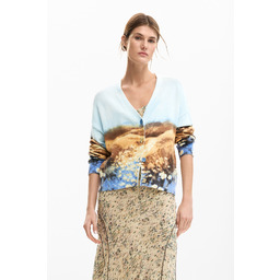 kardigan sweter z pejzażem