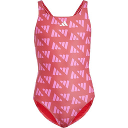 adidas Dziewczynki LOGO GRAPHIC V-BACK SWIMSUIT KIDS, Semi