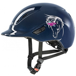 UVEX Kask jeździecki KIDOXX FLOWER - granatowy