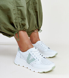 Białe skórzane sneakersy ażurowe Vinceza-40