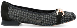 Plecione baleriny damskie - CAPRICE 9-22503-42 CZARNE