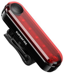 Tylna lampka rowerowa Superfire BTL01, USB, 230mAh
