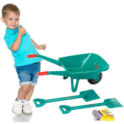 Duży Zestaw małego ogrodnika taczka do piasku +