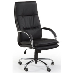 Profeos Biurowy Fotel Skórzany Czarny Obrotowy A3-E31