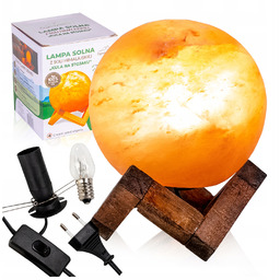 Lampa Solna Kula Himalajska Nowoczesna Lampka Nocna Jonizator