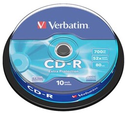 Verbatim CD-R, 43437, Extra Protection, 10-pack, 700MB, 52x,