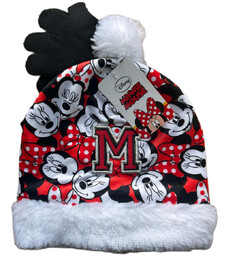 Komplet czapka rękawiczki Disney Myszka Minnie zimowa