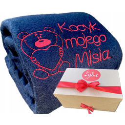 na Walentynki Koc Kocyk Walentynkowy z Twoim Haftem