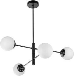 ŻYRANDOL LAMPA SUFITOWA WISZĄCA NOWOCZESNA CZARNA BIAŁE KULE