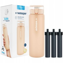 Szklana Butelka filtrująca Wessper ActiveMax Clarti 0,68l beżowa