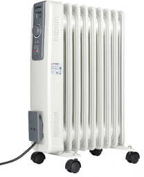 Grzejnik elektryczny olejowy 9-żeberkowy, moc 2000W, biały