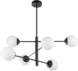 ŻYRANDOL LAMPA SUFITOWA WISZĄCA NOWOCZESNA CZARNA BIAŁE KULE