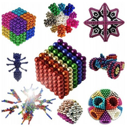 NEOCUBE KLOCKI KULKI MAGNETYCZNE 5mm 216szt TĘCZA