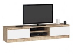 Szafka rtv, NOVA 160x40x33 cm, dąb sonoma, biel,