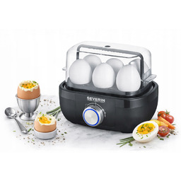 Jajowar Elektryczny 6 Jajek 420W Timer Stalowy Czarny