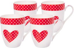Orion Komplet kubków porcelanowych Kropka 380 ml, 4