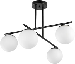LAMPA SUFITOWA WISZĄCA ŻYRANDOL NOWOCZESNA CZARNA BIAŁE KULE