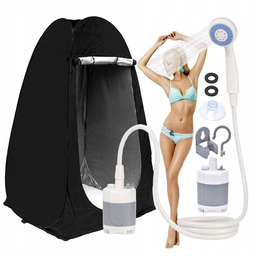 Przebieralnia Przenośna Toaleta Namiot Prysznic Turystyczny Pompa Aku