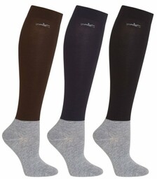Schockemohle Podkolanówki jeździeckie 3-pak SHOW - brown/navy/black
