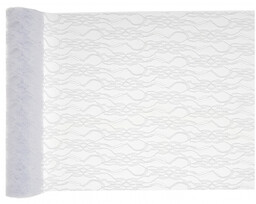 Dekoracja bieżnik koronkowy na stół - biały -