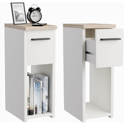 Zestaw 2 Szt Szafki Nocne Wąskie Białe 20x30