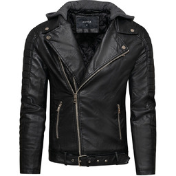 Kurtka męska skórzana czarna ramoneska Recea