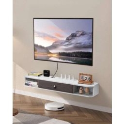 Wiszący stojak pod telewizor 47", biały, płyta wiórowa