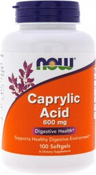 Kwas Kaprylowy 600 mg, Caprylic Acid, Now Foods,