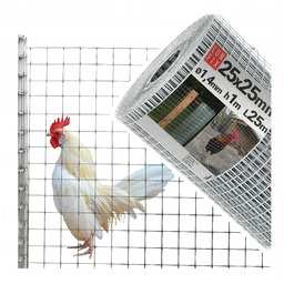 Siatka na woliery klatki hodowlana 25mb zgrzewana ocynk