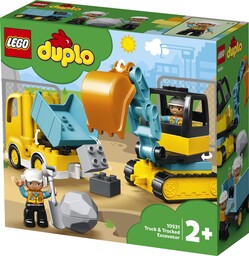 Lego Duplo 10931 Ciężarówka i Koparka Gąsienicowa Budowa