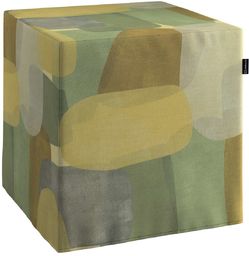 Pufa kostka, abstrakcyjny wzór w zielono-brązowej kolorystyce, 40