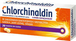 Chlorchinaldin o smaku czarnej porzeczki Tabletki do ssania