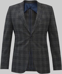 marynarka friddani grafit w kratę slim fit