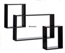 WISZĄCA PÓŁKA REGALIK 3 części CZARNA