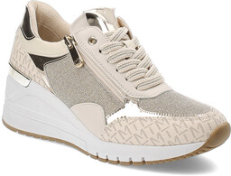 Beżowe Sneakersy Marco Tozzi Stylowe Obuwie Damskie
